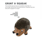 Grunt & Squeak This durable dog toy has an irresistible noisemaker to encourage natural hunt and play behavior. Squeaky dog toys keep pets engaged for longer.