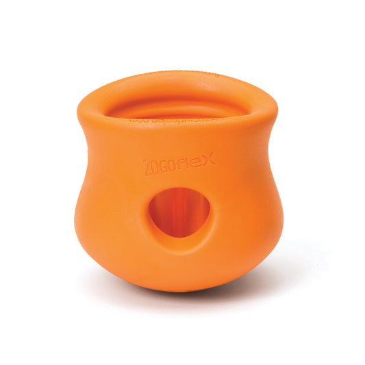 Orange West Paw Toppl dog toy