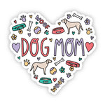 Isolated white vinyl DOG MOM sticker