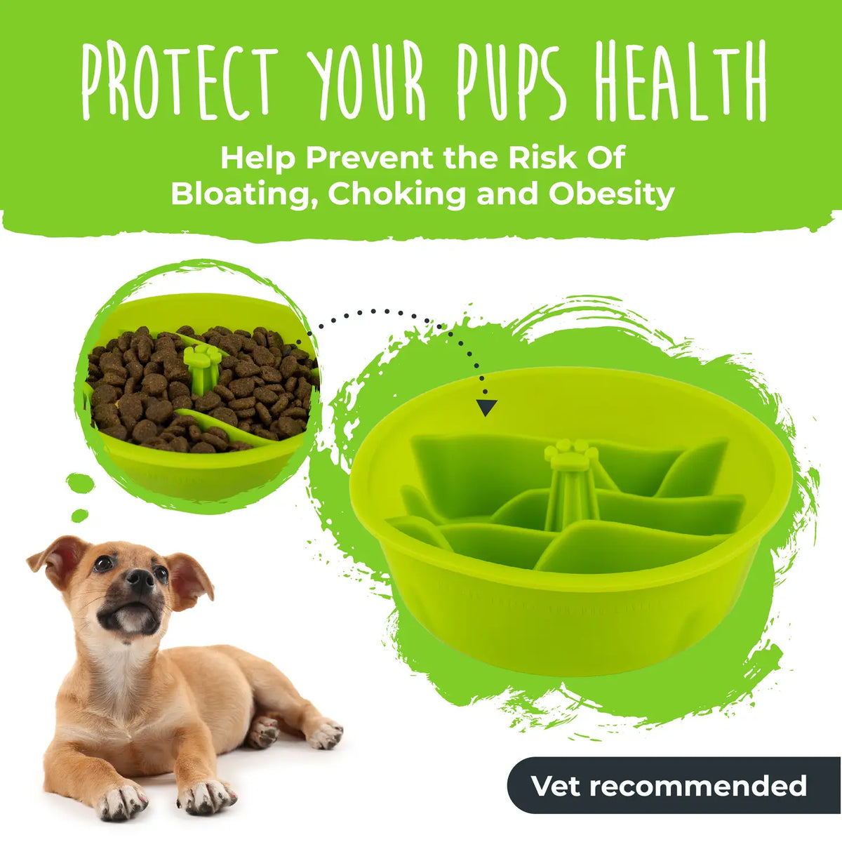 Silicone Slow Feed Bowl Insert Protect your pups health Help prevent the risk of Bloating, Choking and Obesity