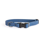 Navy Biothane dog collar with black hardware