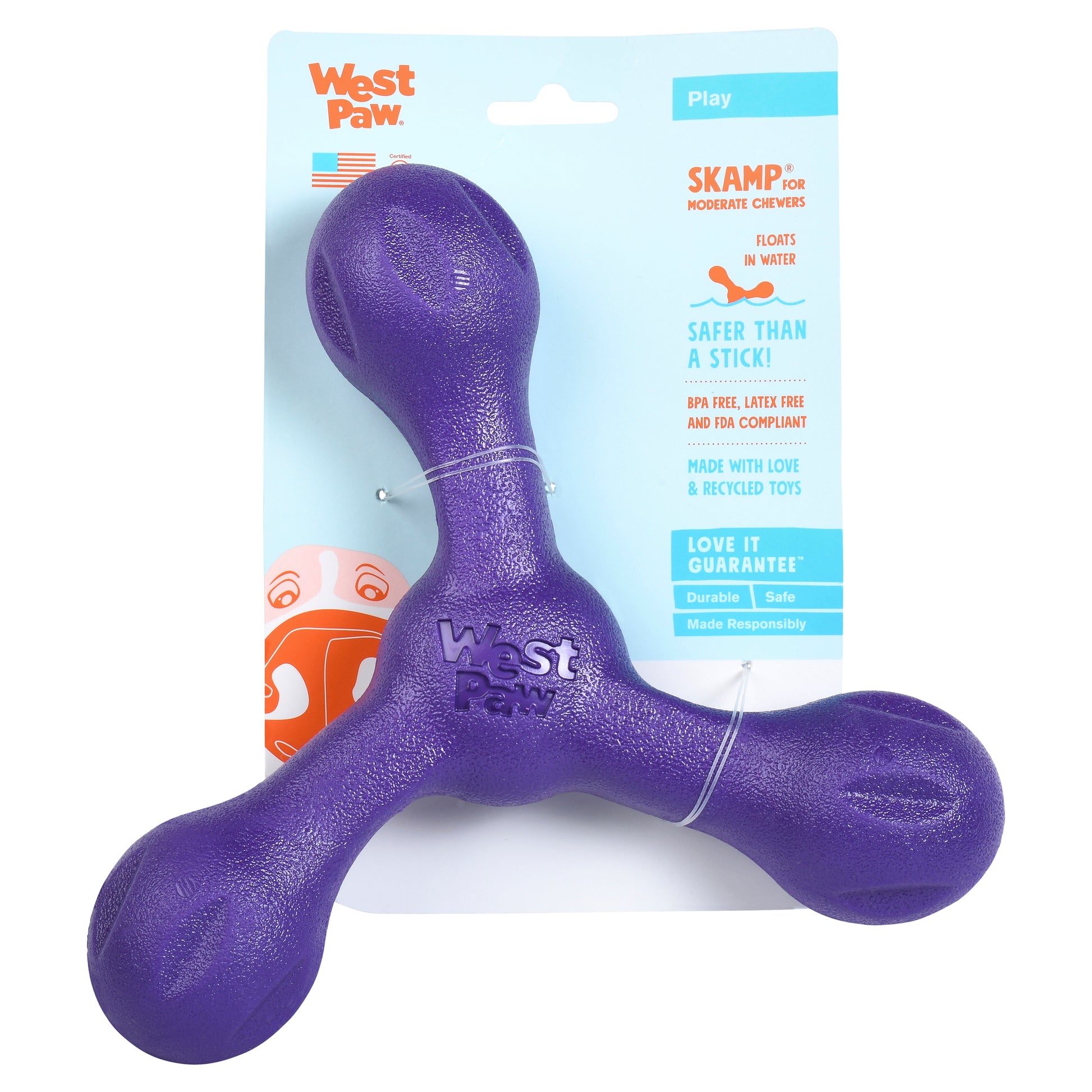 Purple West Paw Skamp and packaging 