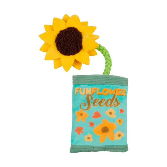 Isolated picture of a cloth sunflower dog toy