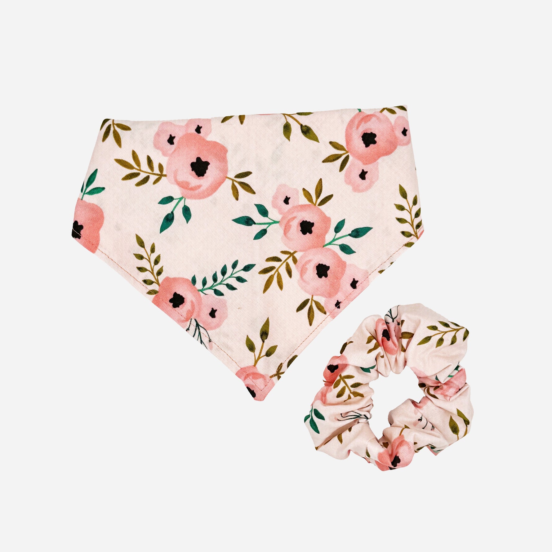 Pink Poppy Bandana and Scrunchy