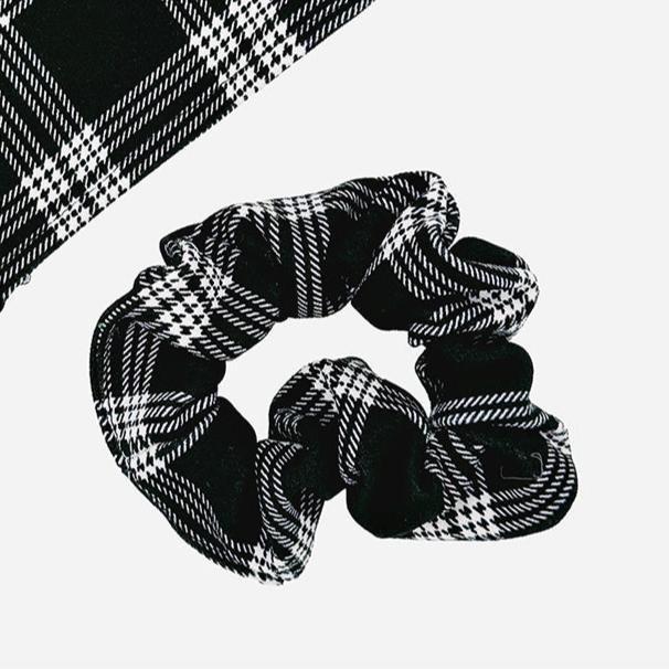 Black Plaid Scrunchy