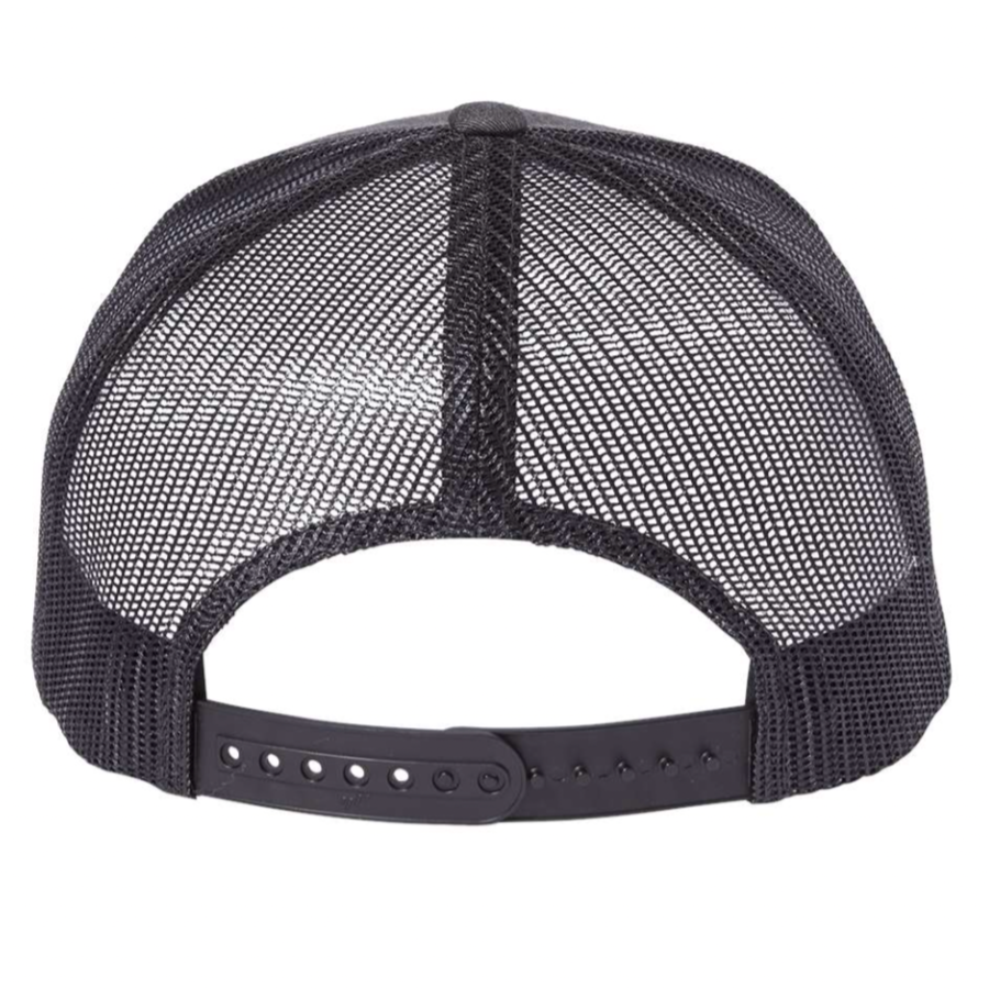 trucker cap with mesh back and adjustable strap