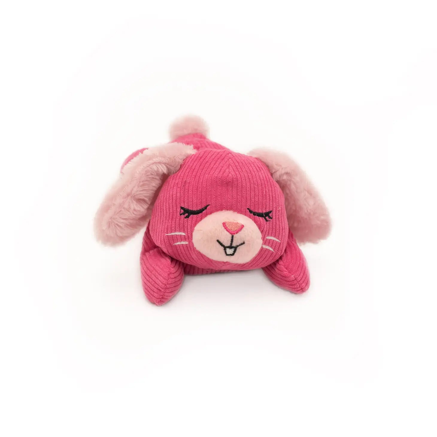 Front view of the Silent Squeak Bunny Dog Toy