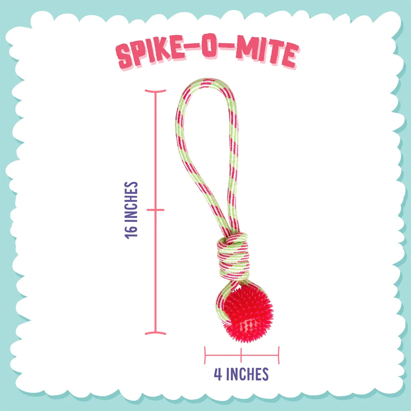 Spike-O-Mite Rope Dog Toy 16"x4"