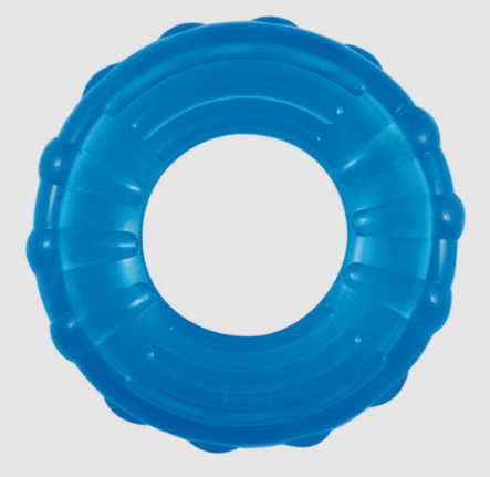 Isolated Blue Treat Dispensing Tire Dog Toy
