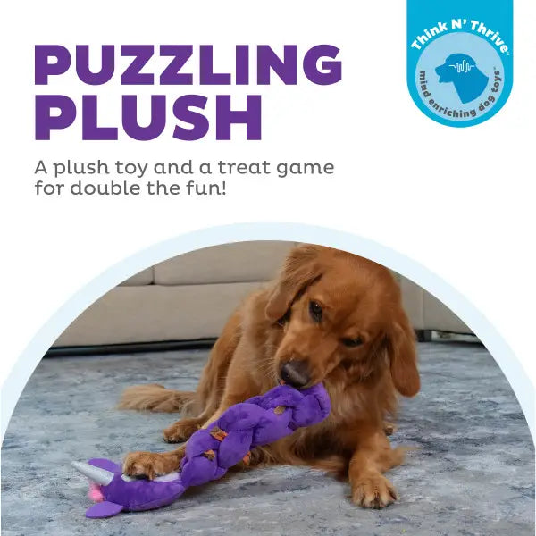 PUZZLING PLUSH A plush toy and a treat game for double the fun!