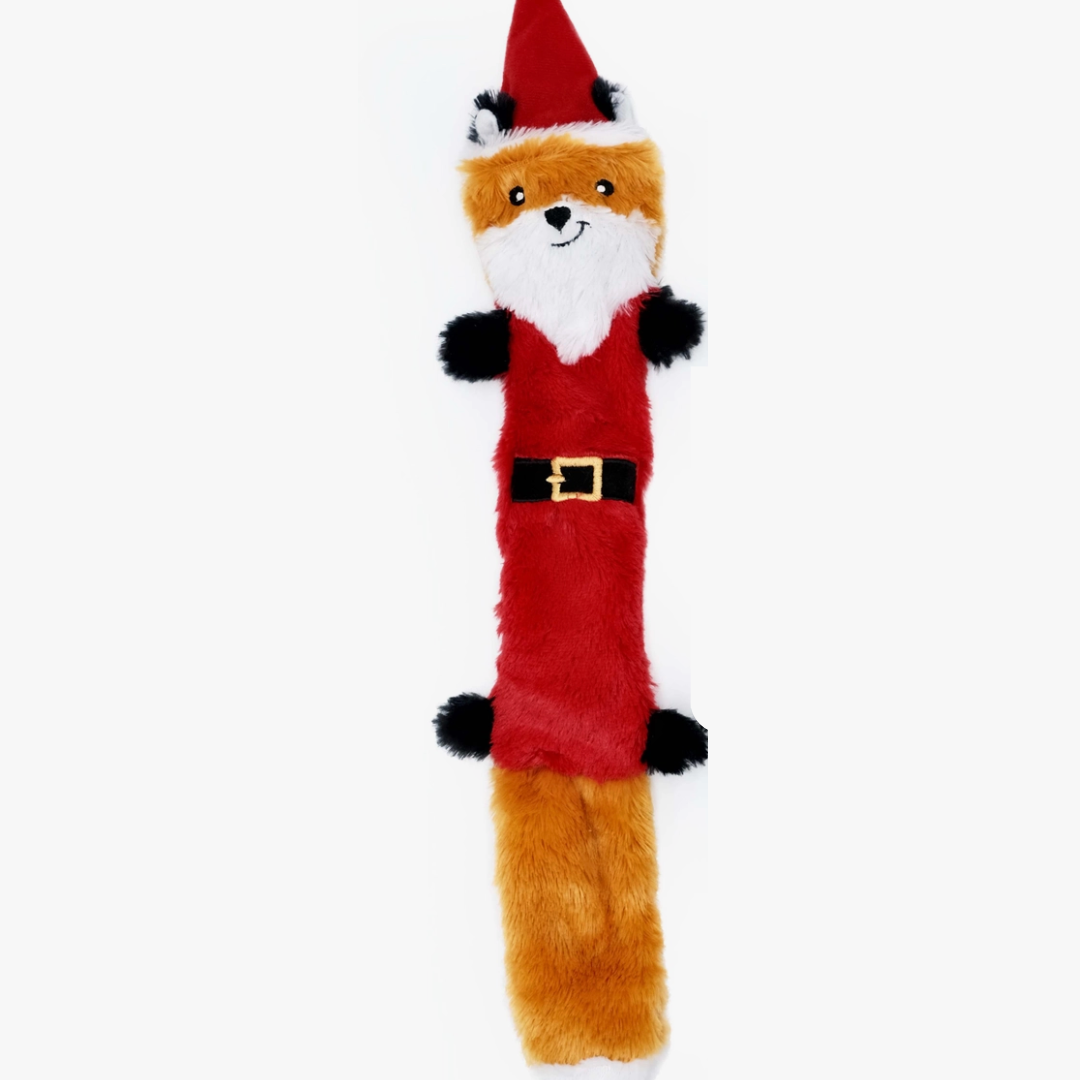 No-Stuffing Santa Fox Dog Toy