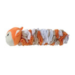 Side view of the bright orange Fox Snuffle dog toy