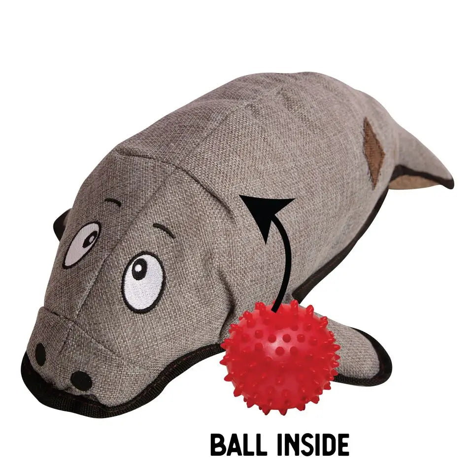 Murray the Manatee dog toy with red ball inside