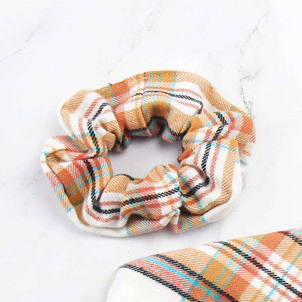 Pastel Flannel Scrunchy