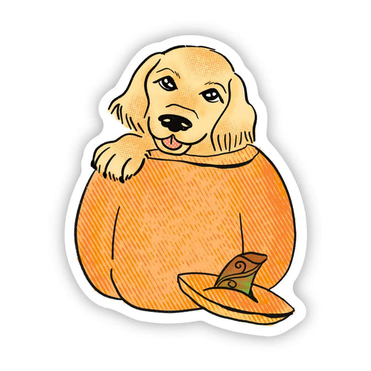Puppy in a Pumpkin Sticker