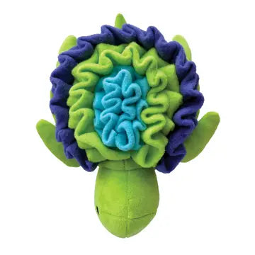 Top-down view of the Sea Turtle Snuffle Dog Toy