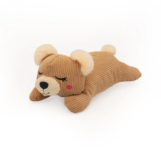 Silent Squeak Bear Dog Toy