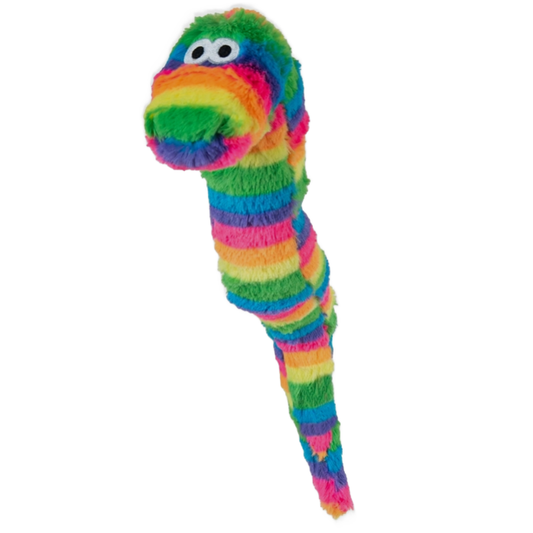 Small Rainbow Chuckle Snake Dog Toy