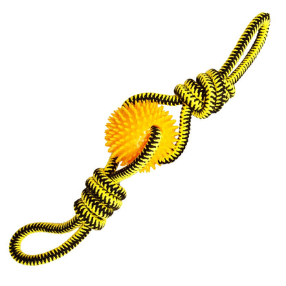 Yellow Spikey Tug Rope Dog Toy