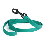 Teal Biothane Dog Leash with black hardware