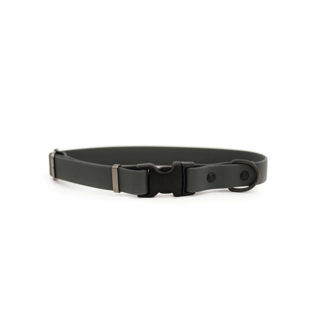 charcoal black biothane dog collar