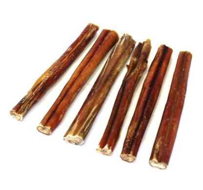 6" bully stick, tough chew for dogs