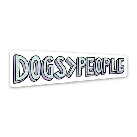 dogs > people sticker in light purple and mint colors