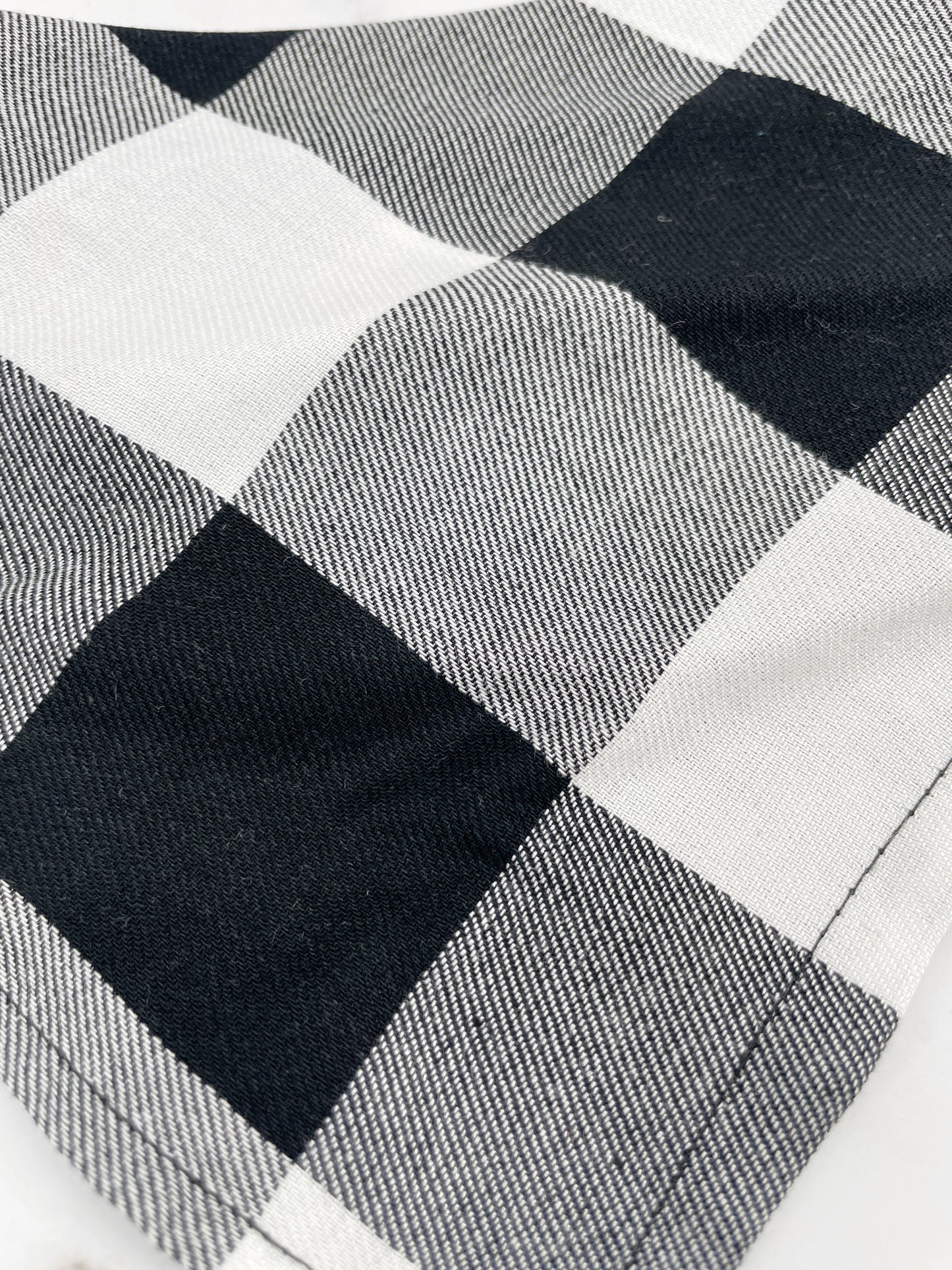 close up of the black and white cotton fabric