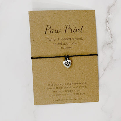 Paw Print Wish Bracelet