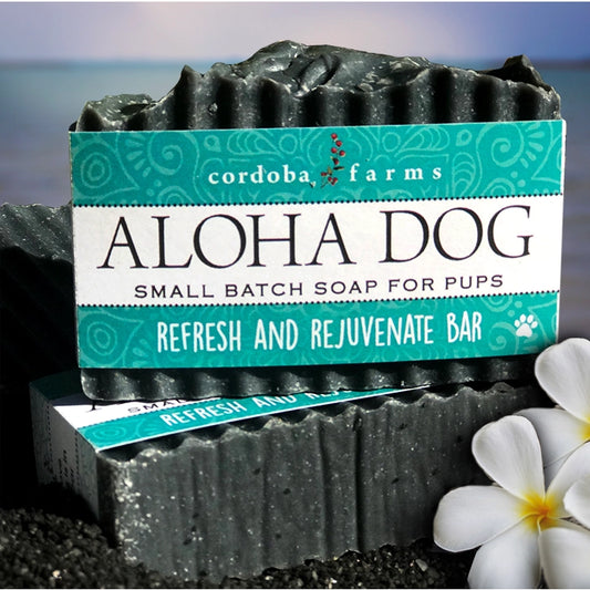 vegan friendly, small batch soap bar for dogs made with coconut and activated charcoal