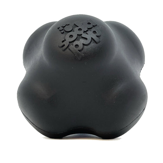 extra strength rubber dog toy - ball with bumps on it so it bounces in different directions