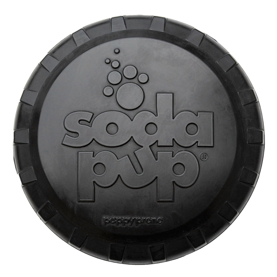 Black Soda Pup Rubber Frisbee - Extra Strength