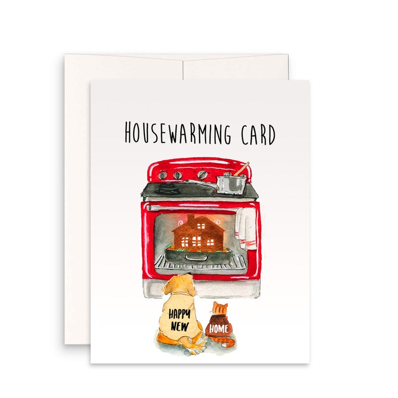 housewarming card for dog and cat lovers