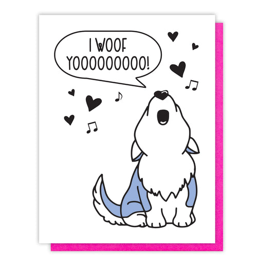 I woof you valentines day card